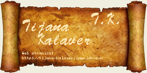 Tijana Kalaver vizit kartica